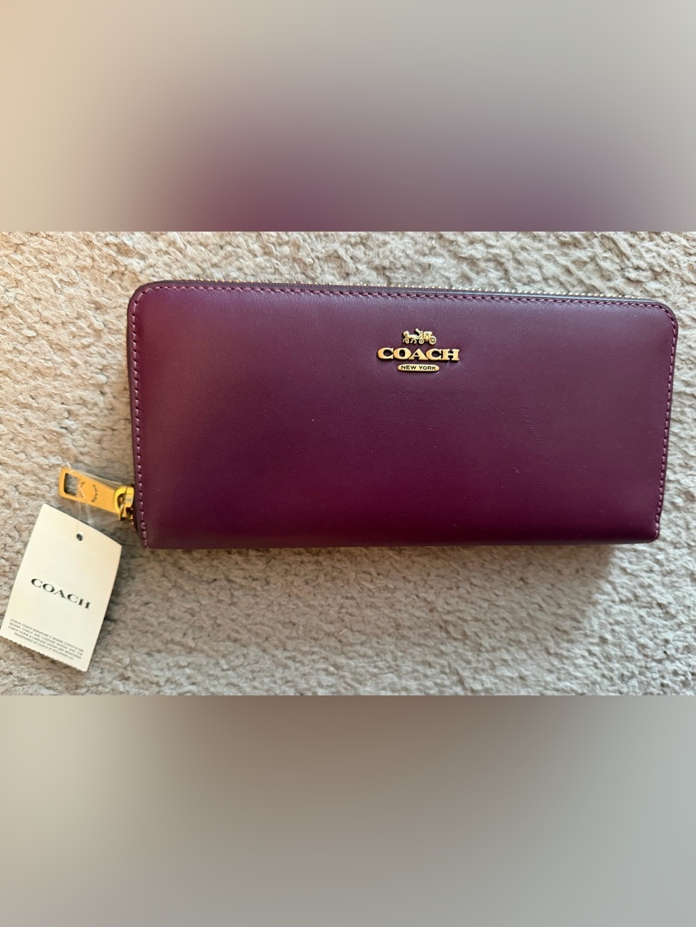 Coach Women's Zip Around Wallet in Berry